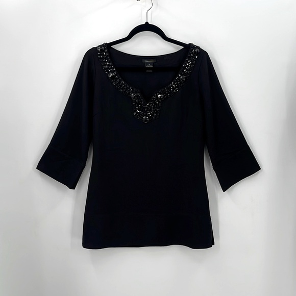 BCBGMAXAZRIA Beaded Wool Blend Tunic Top - Picture 1 of 3